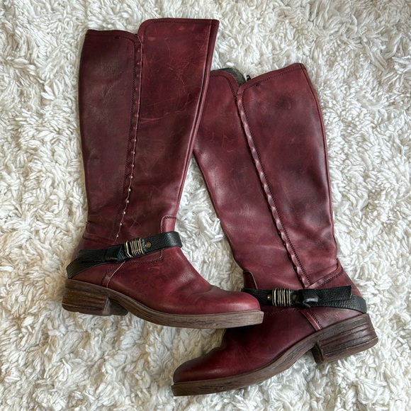 OTBT Red Leather Riding‎ Boots - Picture 1 of 8